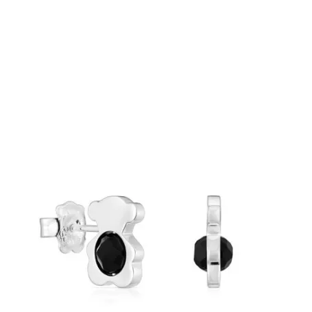 Online Pendientes pequeños oso de con ónix 12 mm I-Bear Pendientes De Plata | Pendientes Pequeños