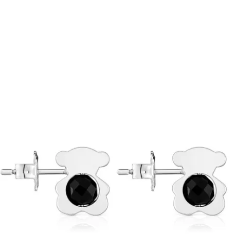 Online Pendientes pequeños oso de con ónix 12 mm I-Bear Pendientes De Plata | Pendientes Pequeños