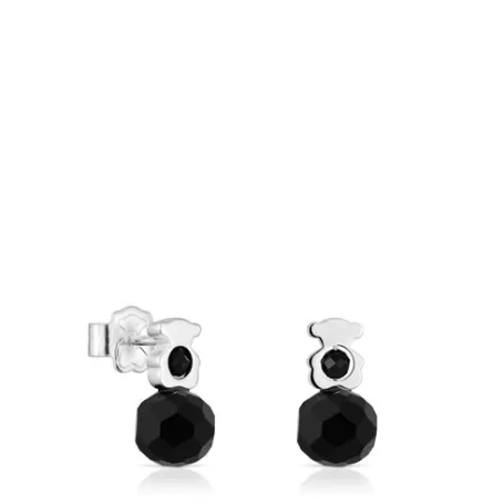 Flash Sale Pendientes pequeños oso de con ónix I-Bear Pendientes De Plata | Pendientes Pequeños