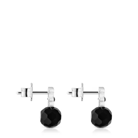 Flash Sale Pendientes pequeños oso de con ónix I-Bear Pendientes De Plata | Pendientes Pequeños