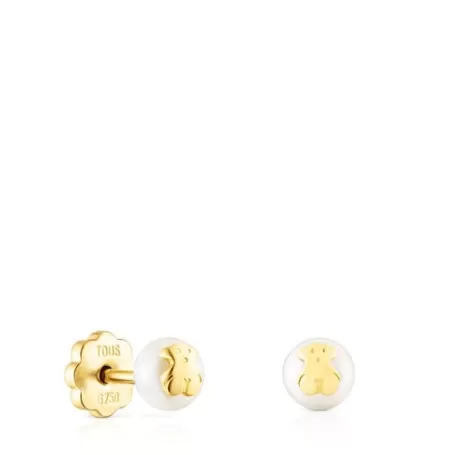 Discount Pendientes perla motivo oso de Baby Pendientes De Oro | Pendientes Pequeños