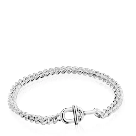 Flash Sale Pulsera barbada de plata MANIFESTO Pulseras De Plata | Pulseras De Cadena