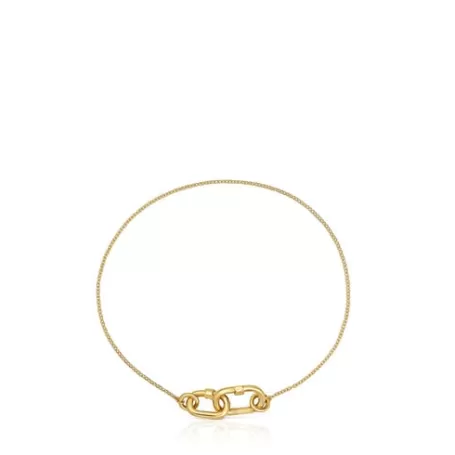 Cheap Pulsera cadena de oro doble Hold Oval Pulseras De Cadena