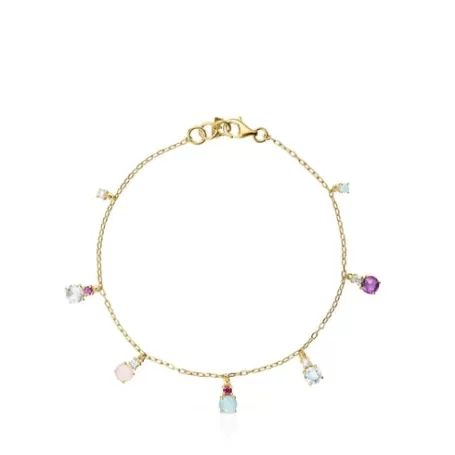 Discount Pulsera de oro con gemas Mini Ivette Pulseras De Oro | Pulseras De Perlas