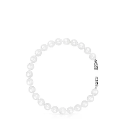 Outlet Pulsera de perlas y plata 17,5cm. Hold Pulseras De Plata | Pulseras De Perlas