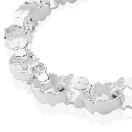 Best Pulsera de plata con eslabones Bear Pulseras De Plata | Pulseras De Cadena