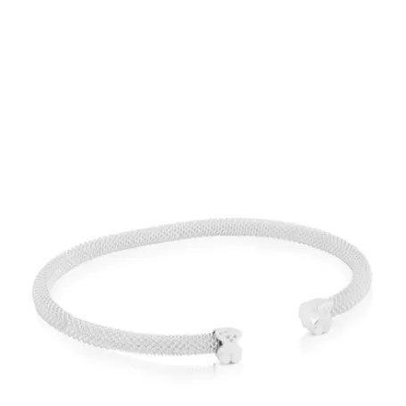 Shop Pulsera de plata motivo oso Icon Mesh Pulseras De Plata | Esclavas