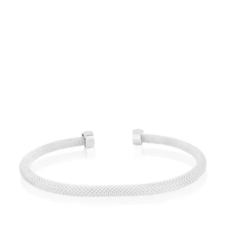 Shop Pulsera de plata motivo oso Icon Mesh Pulseras De Plata | Esclavas