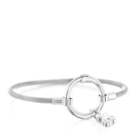 Outlet Pulsera de plata y acero Hold Pulseras De Plata | Esclavas