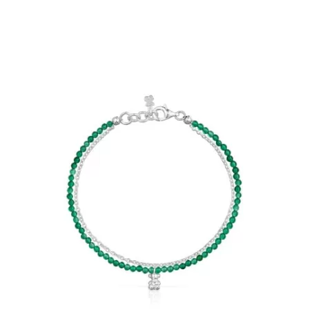 Best Sale Pulsera de y calcedonia verde tratada Bold Bear Pulseras De Plata | Pulseras De Cadena