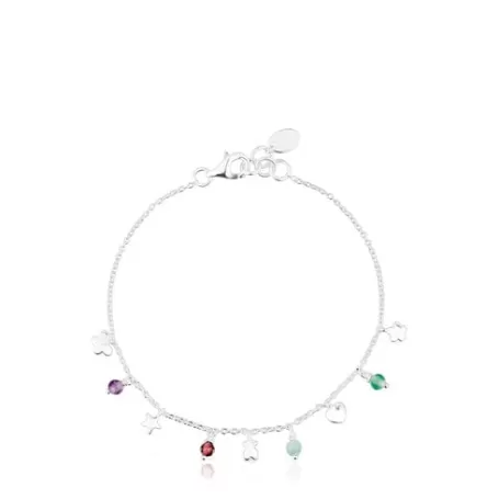 Best Sale Pulsera de plata y gemas motivos Bold Motif Pulseras De Plata | Pulseras De Perlas