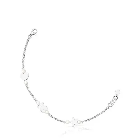 Fashion Pulsera de plata y perlas 17,5cm Real Sisy Pulseras De Plata | Pulseras De Perlas