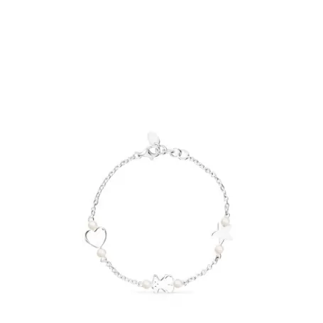 Fashion Pulsera de plata y perlas 17,5cm Real Sisy Pulseras De Plata | Pulseras De Perlas