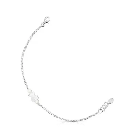 Hot Pulsera de plata y perlas motivo oso Real Sisy Pulseras De Plata | Pulseras De Perlas