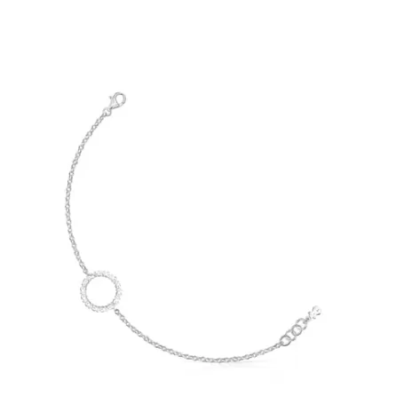 Outlet Pulsera disco de plata Straight Pulseras De Plata | Pulseras De Cadena