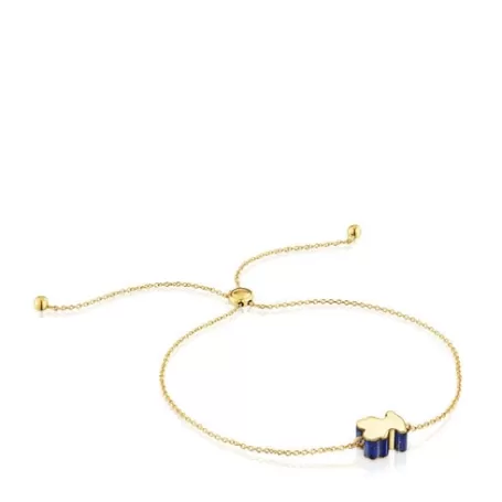 Cheap Pulsera motivo oso de oro y lapislázuli 1950 Pulseras De Cadena