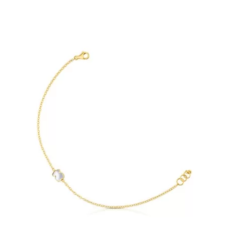 Flash Sale Pulsera oso de oro y nácar XXS Pulseras De Oro | Pulseras De Cadena