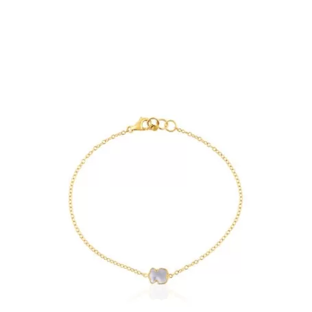 Flash Sale Pulsera oso de oro y nácar XXS Pulseras De Oro | Pulseras De Cadena