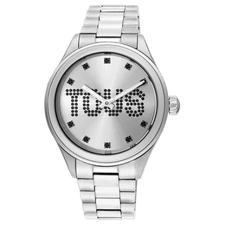 Best Sale Reloj analógico con brazalete de acero y cristales T-Logo Relojes Analógicos