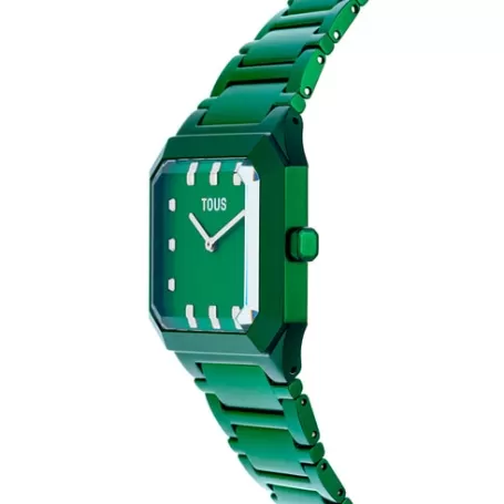 Outlet Reloj analógico con brazalete de aluminio verde Karat Squared Hombre Para Hombre | Relojes Analógicos