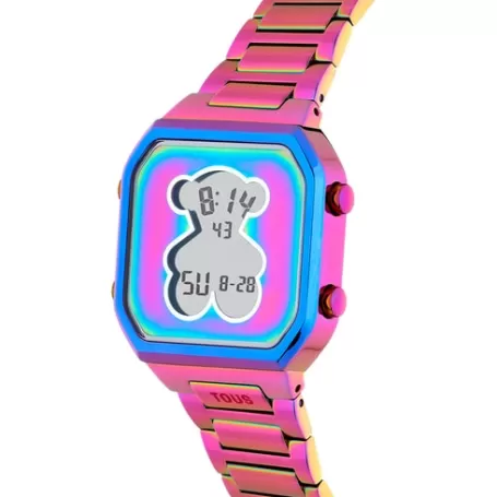 Best Sale Reloj digital con brazalete de acero IP iridscente D-Bear Relojes Digitales