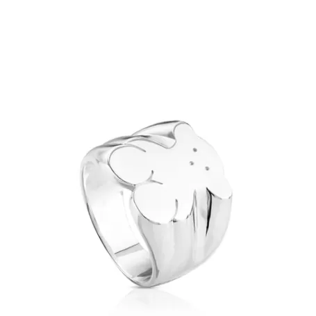 Hot Sello de plata motivo oso pequeño Sweet Dolls Anillos De Plata | Anillos Medianos